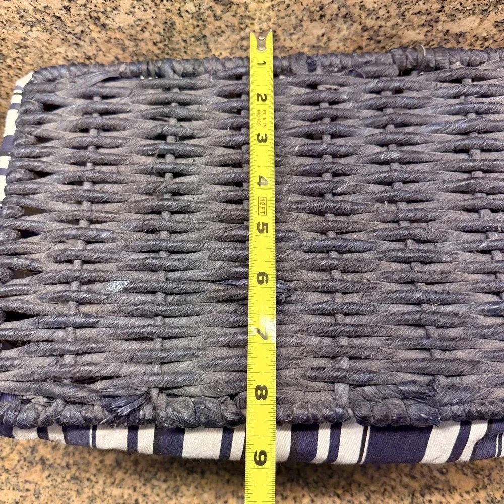VTG Blue Wicker Storage Basket 12